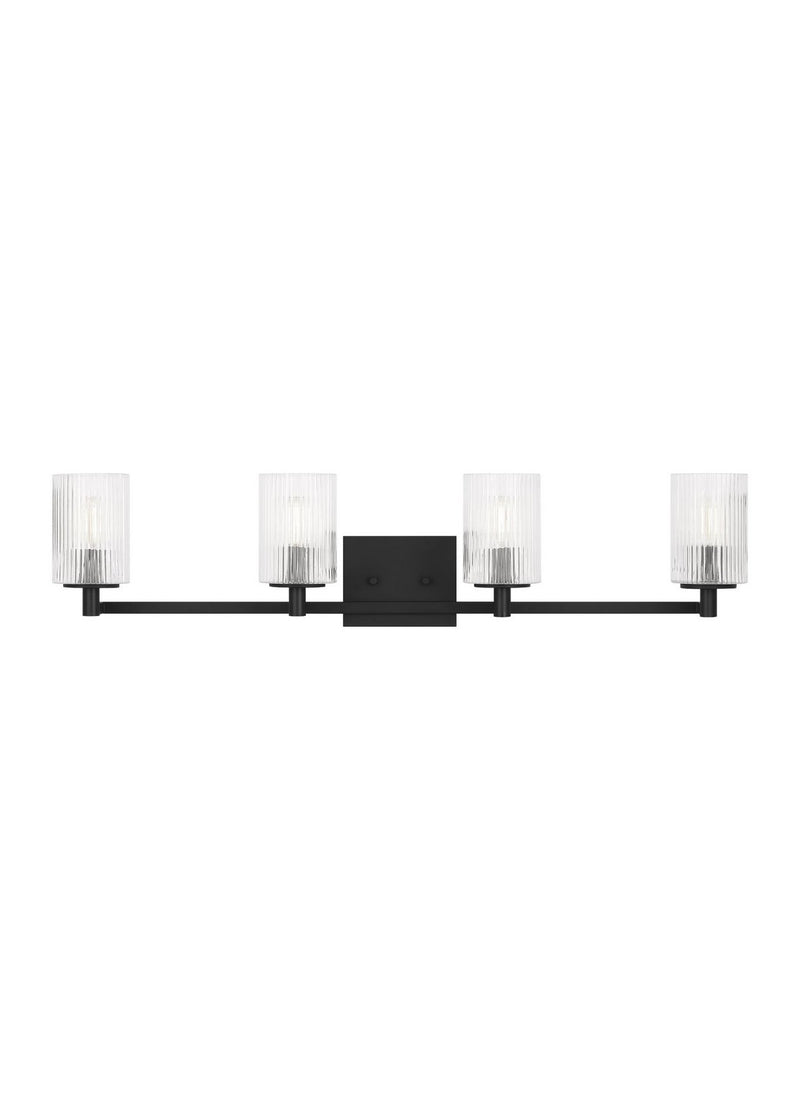 Generation Lighting - GLV1044MBK - Four Light Wall / Bath - Lando - Midnight Black