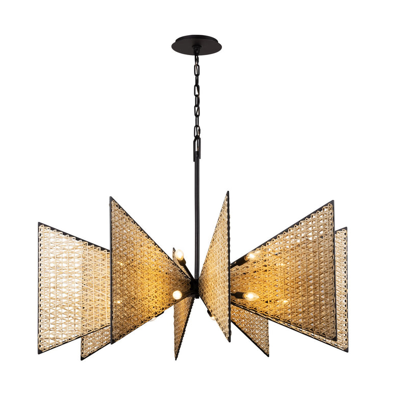 16 Light Chandelier<br /><span style="color:#4AB0CE;">Entrega: 4-10 dias en USA</span><br /><span style="color:#4AB0CE;font-size:60%;">PREGUNTE POR ENTREGA EN PANAMA</span><br />Collection: Machina<br />Finish: Matte Black/Sulihiya