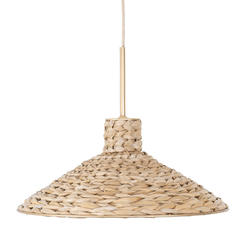 One Light Pendant<br /><span style="color:#4AB0CE;">Entrega: 4-10 dias en USA</span><br /><span style="color:#4AB0CE;font-size:60%;">PREGUNTE POR ENTREGA EN PANAMA</span><br />Collection: Hilton Head<br />Finish: French Gold/Natural Seagrass
