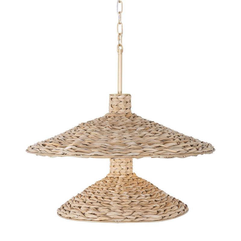Nine Light Pendant<br /><span style="color:#4AB0CE;">Entrega: 4-10 dias en USA</span><br /><span style="color:#4AB0CE;font-size:60%;">PREGUNTE POR ENTREGA EN PANAMA</span><br />Collection: Hilton Head<br />Finish: French Gold/Natural Seagrass