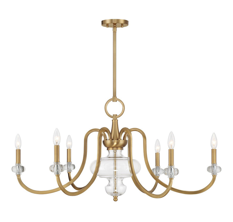 Six Light Chandelier<br /><span style="color:#4AB0CE;">Entrega: 4-10 dias en USA</span><br /><span style="color:#4AB0CE;font-size:60%;">PREGUNTE POR ENTREGA EN PANAMA</span><br />Collection: Bergdorf<br />Finish: Warm Brass