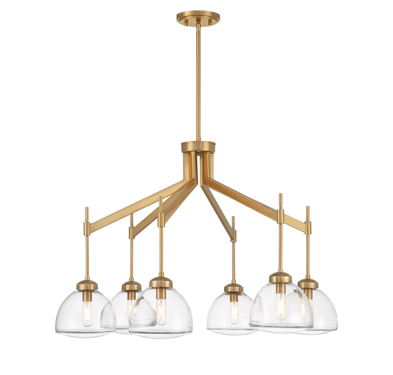 Six Light Chandelier<br /><span style="color:#4AB0CE;">Entrega: 4-10 dias en USA</span><br /><span style="color:#4AB0CE;font-size:60%;">PREGUNTE POR ENTREGA EN PANAMA</span><br />Collection: Corbin<br />Finish: Warm Brass