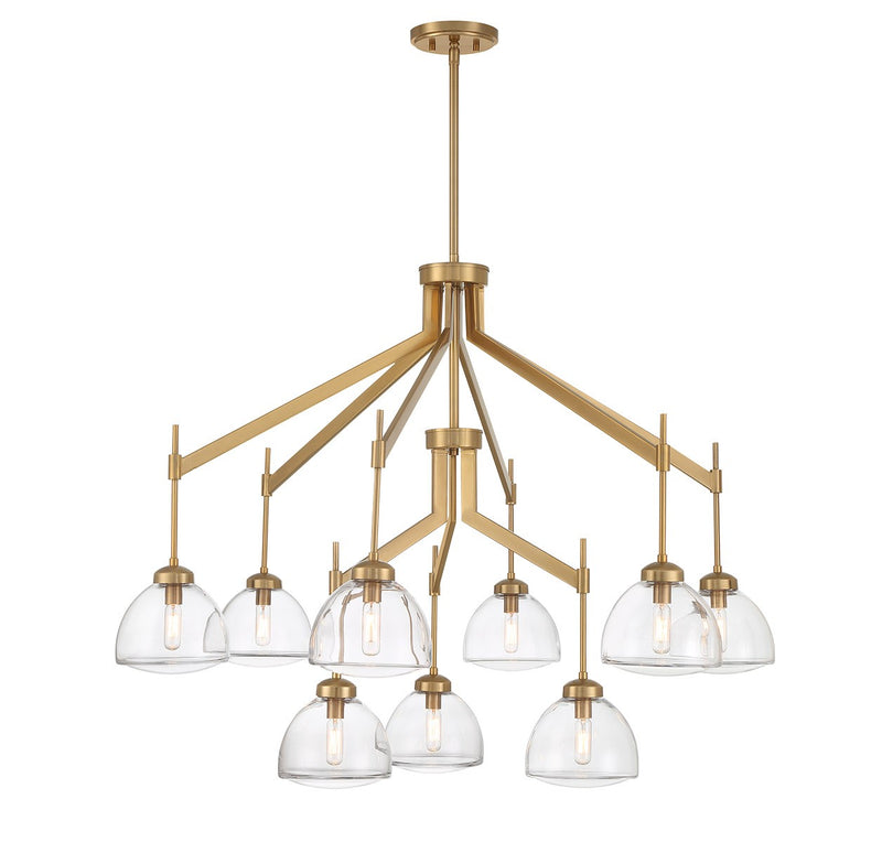 Nine Light Chandelier<br /><span style="color:#4AB0CE;">Entrega: 4-10 dias en USA</span><br /><span style="color:#4AB0CE;font-size:60%;">PREGUNTE POR ENTREGA EN PANAMA</span><br />Collection: Corbin<br />Finish: Warm Brass