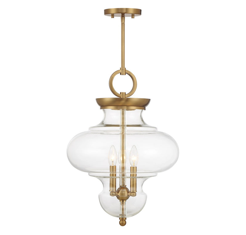 Three Light Pendant<br /><span style="color:#4AB0CE;">Entrega: 4-10 dias en USA</span><br /><span style="color:#4AB0CE;font-size:60%;">PREGUNTE POR ENTREGA EN PANAMA</span><br />Collection: Bergdorf<br />Finish: Warm Brass