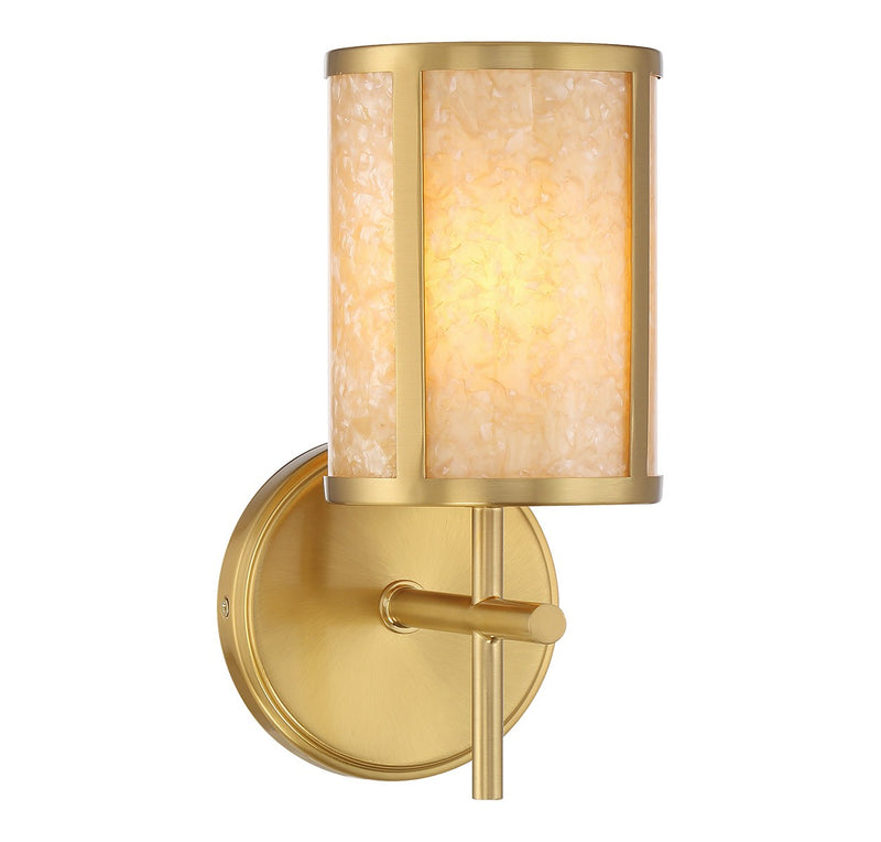 One Light Bathroom Vanity<br /><span style="color:#4AB0CE;">Entrega: 4-10 dias en USA</span><br /><span style="color:#4AB0CE;font-size:60%;">PREGUNTE POR ENTREGA EN PANAMA</span><br />Collection: Camden<br />Finish: Warm Brass