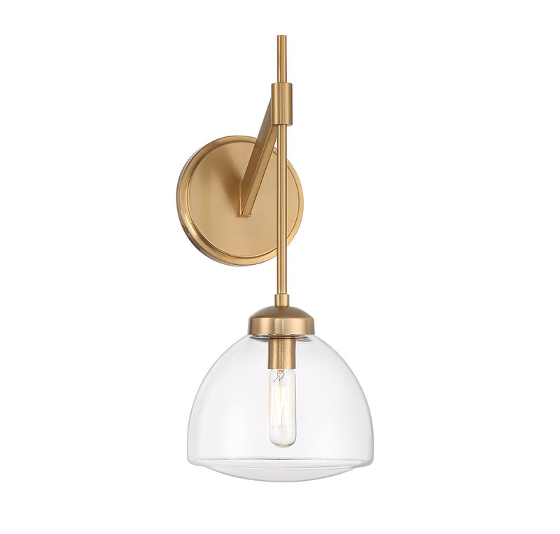 One Light Wall Sconce<br /><span style="color:#4AB0CE;">Entrega: 4-10 dias en USA</span><br /><span style="color:#4AB0CE;font-size:60%;">PREGUNTE POR ENTREGA EN PANAMA</span><br />Collection: Corbin<br />Finish: Warm Brass
