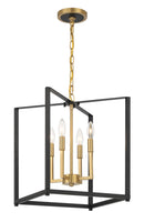 Minka-Lavery - 1464-883 - Four Light Pendant - Colwick - Coal Black & Signature Brass