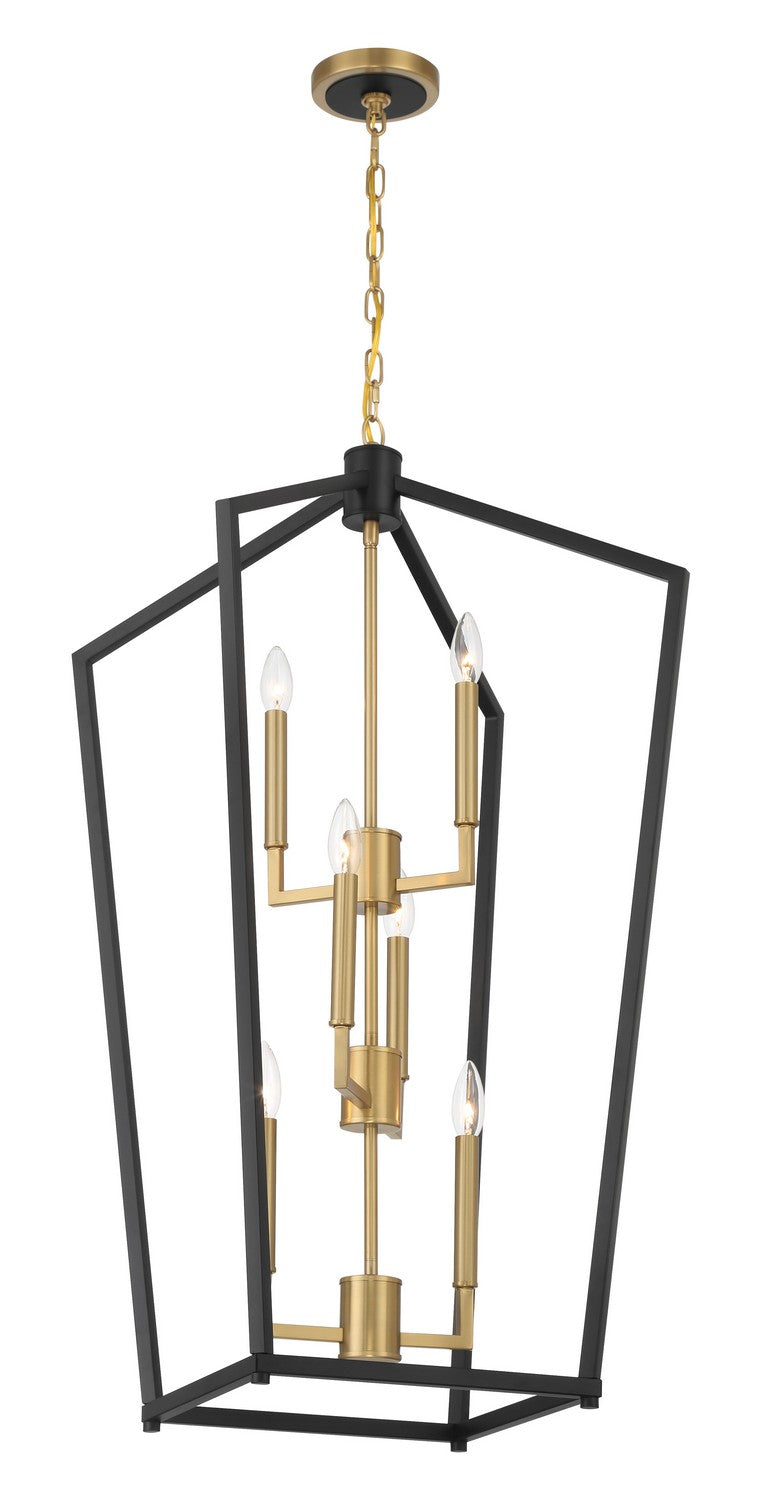 Minka-Lavery - 1465-883 - Six Light Pendant - Colwick - Matte Black And Signature Gold