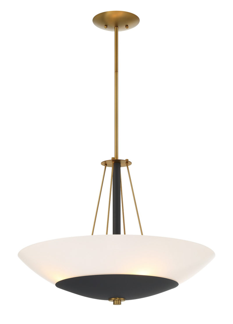 Minka-Lavery - 1704-781 - Four Light Pendant - Bax - Sand Coal and Soft Brass