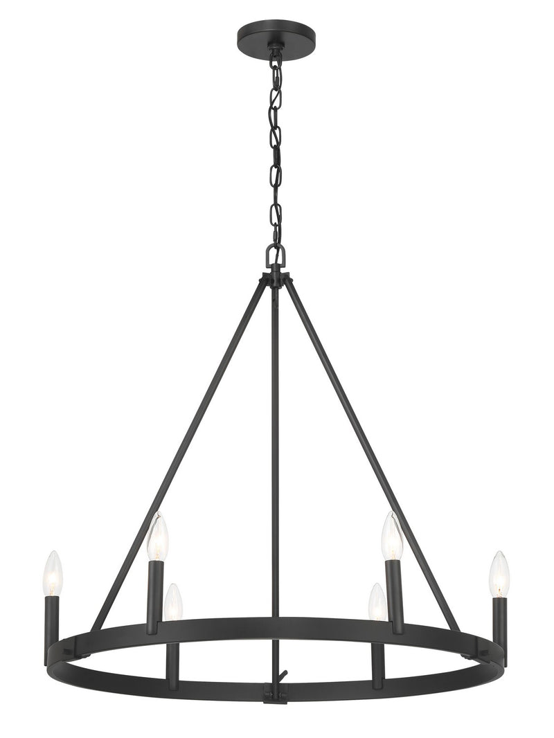 Minka-Lavery - 1715-66A - Six Light Chandelier - Dutton - Coal Black