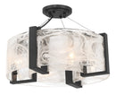 Minka-Lavery - 3614-66A - Four Light Semi Flush Mount - Cloud Break - Coal Black