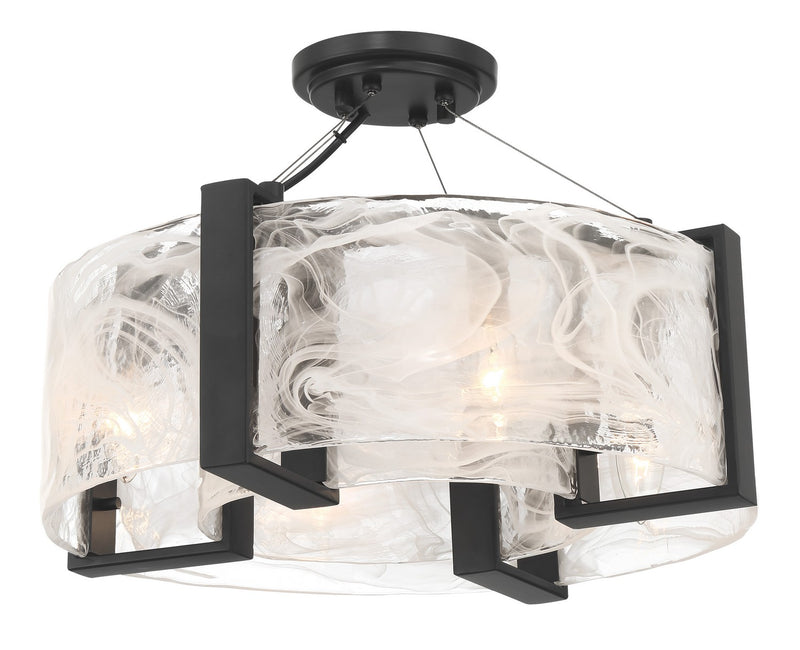 Minka-Lavery - 3614-66A - Four Light Semi Flush Mount - Cloud Break - Coal