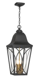 Minka-Lavery - 73357-757 - Four Light Outdoor Pendant - Cardigan - Sand Coal Black & Olden Brass