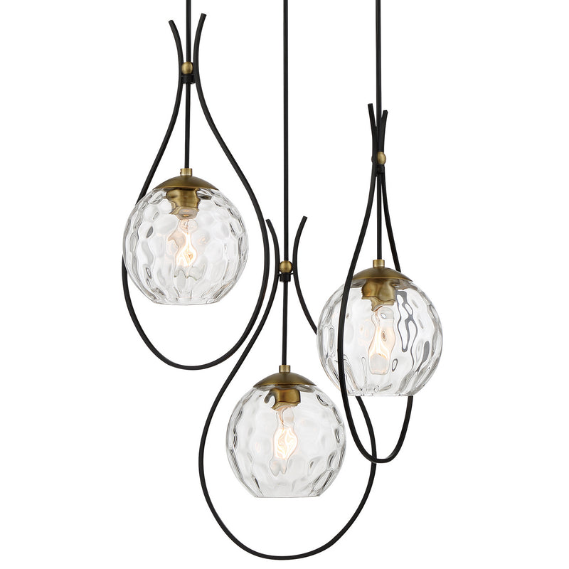 Minka-Lavery - 1533-726 - Three Light Pendant - Cody - Coal And Soft Brass