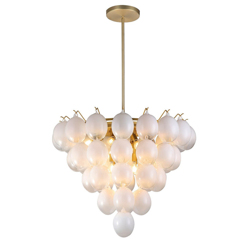 Artcraft Canada - AC11994WH - 13 Light Chandelier - Globo - Brushed Brass, Ombre White