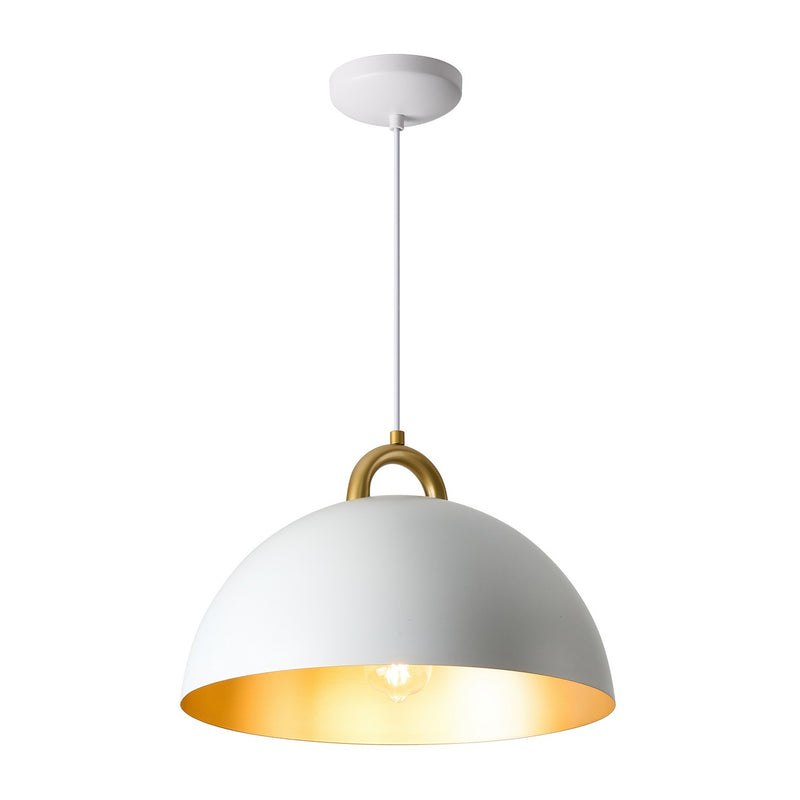 One Light Pendant<br /><span style="color:#4AB0CE;">Entrega: 4-10 dias en USA</span><br /><span style="color:#4AB0CE;font-size:60%;">PREGUNTE POR ENTREGA EN PANAMA</span><br />Collection: Pantheon<br />Finish: Gold, White