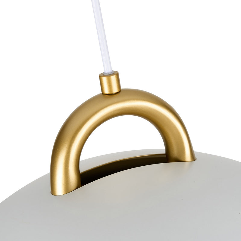 One Light Pendant<br /><span style="color:#4AB0CE;">Entrega: 4-10 dias en USA</span><br /><span style="color:#4AB0CE;font-size:60%;">PREGUNTE POR ENTREGA EN PANAMA</span><br />Collection: Pantheon<br />Finish: Gold, White