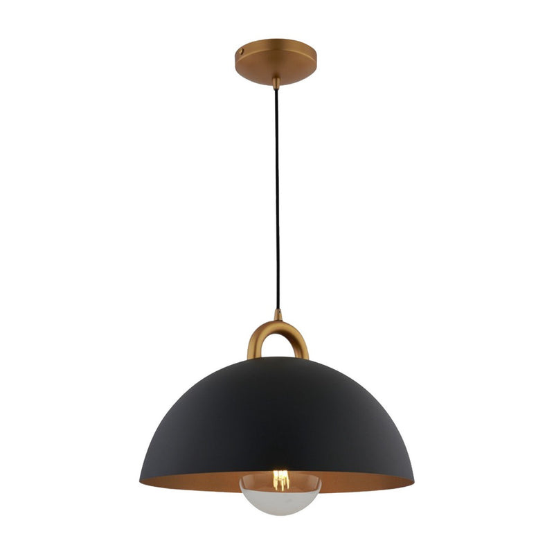 One Light Pendant<br /><span style="color:#4AB0CE;">Entrega: 4-10 dias en USA</span><br /><span style="color:#4AB0CE;font-size:60%;">PREGUNTE POR ENTREGA EN PANAMA</span><br />Collection: Pantheon<br />Finish: Black, Rust Brass