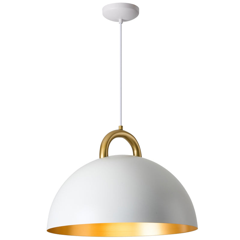 One Light Pendant<br /><span style="color:#4AB0CE;">Entrega: 4-10 dias en USA</span><br /><span style="color:#4AB0CE;font-size:60%;">PREGUNTE POR ENTREGA EN PANAMA</span><br />Collection: Pantheon<br />Finish: Gold, White