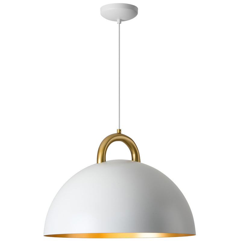 One Light Pendant<br /><span style="color:#4AB0CE;">Entrega: 4-10 dias en USA</span><br /><span style="color:#4AB0CE;font-size:60%;">PREGUNTE POR ENTREGA EN PANAMA</span><br />Collection: Pantheon<br />Finish: Gold, White