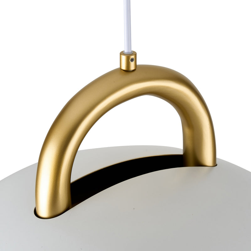 One Light Pendant<br /><span style="color:#4AB0CE;">Entrega: 4-10 dias en USA</span><br /><span style="color:#4AB0CE;font-size:60%;">PREGUNTE POR ENTREGA EN PANAMA</span><br />Collection: Pantheon<br />Finish: Gold, White