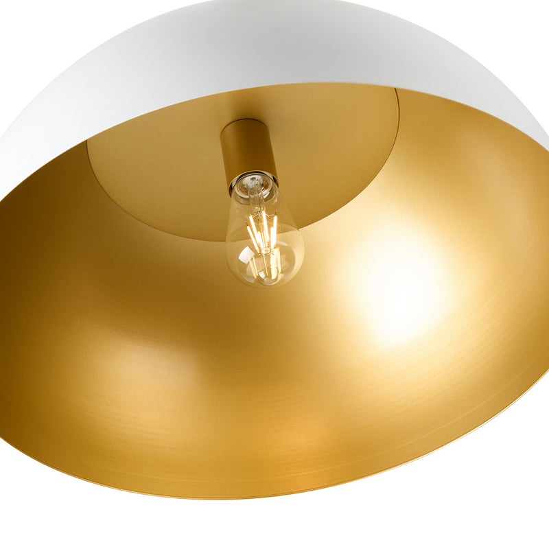 One Light Pendant<br /><span style="color:#4AB0CE;">Entrega: 4-10 dias en USA</span><br /><span style="color:#4AB0CE;font-size:60%;">PREGUNTE POR ENTREGA EN PANAMA</span><br />Collection: Pantheon<br />Finish: Gold, White