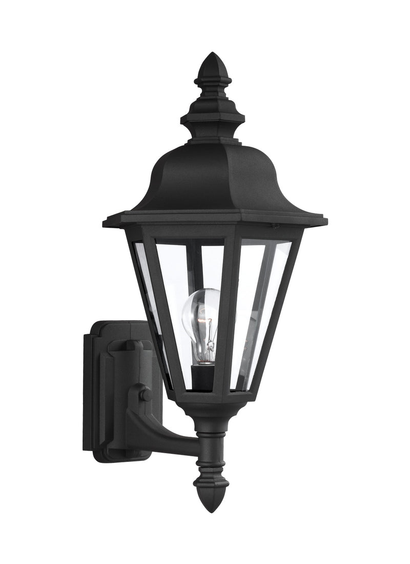 One Light Outdoor Wall Lantern<br /><span style="color:#4AB0CE;">Entrega: 4-10 dias en USA</span><br /><span style="color:#4AB0CE;font-size:60%;">PREGUNTE POR ENTREGA EN PANAMA</span><br />Collection: Brentwood<br />Finish: Black