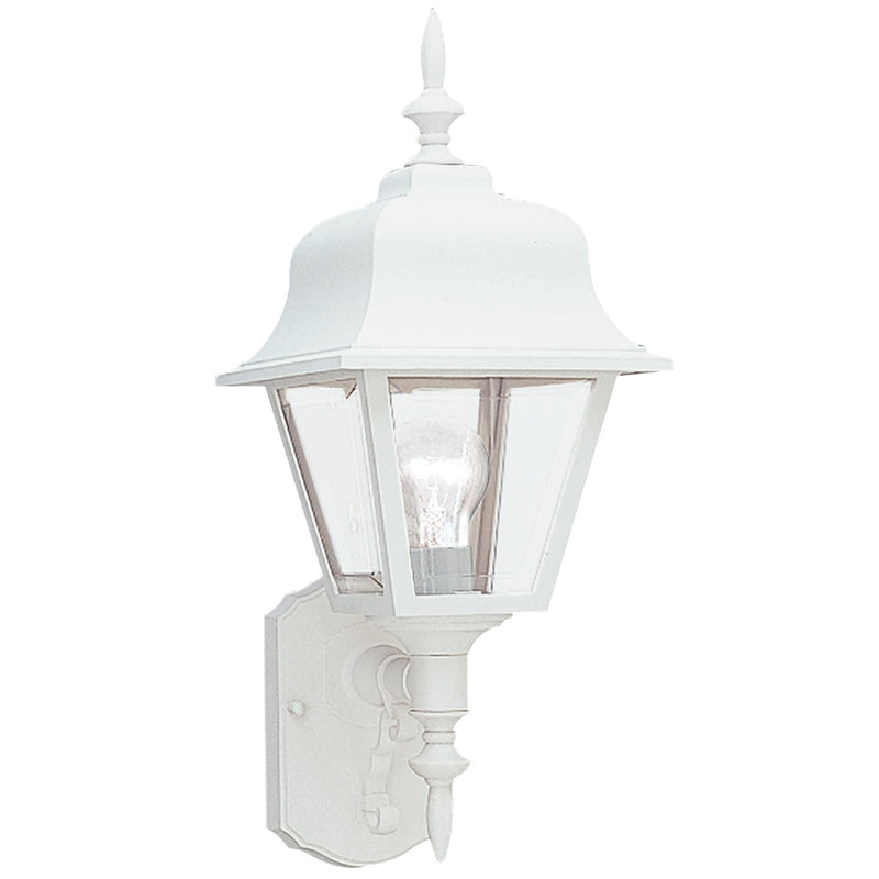 One Light Outdoor Wall Lantern<br /><span style="color:#4AB0CE;">Entrega: 4-10 dias en USA</span><br /><span style="color:#4AB0CE;font-size:60%;">PREGUNTE POR ENTREGA EN PANAMA</span><br />Collection: Polycarbonate Outdoor<br />Finish: White