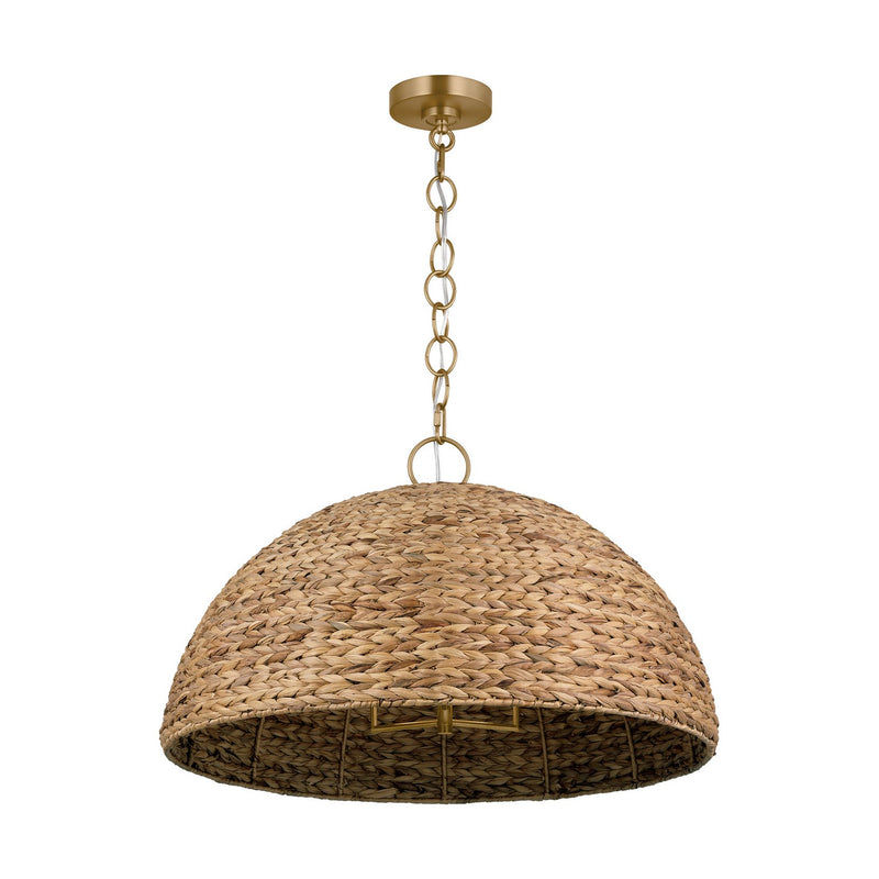 Three Light Pendant<br /><span style="color:#4AB0CE;">Entrega: 4-10 dias en USA</span><br /><span style="color:#4AB0CE;font-size:60%;">PREGUNTE POR ENTREGA EN PANAMA</span><br />Collection: Cay<br />Finish: Burnished Brass