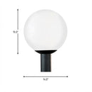 One Light Outdoor Post Lantern<br /><span style="color:#4AB0CE;">Entrega: 4-10 dias en USA</span><br /><span style="color:#4AB0CE;font-size:60%;">PREGUNTE POR ENTREGA EN PANAMA</span><br />Collection: Outdoor Globe<br />Finish: White Plastic