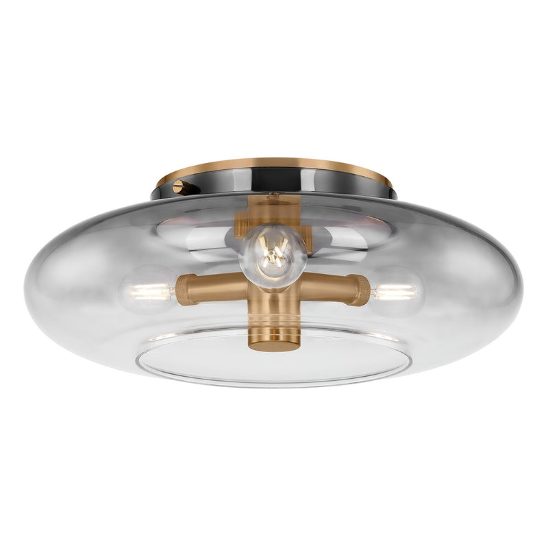 Troy Lighting - C2915-PBR - Three Light Flush Mount - Gunner - Patina Brass