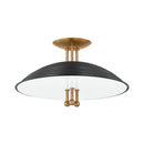 Troy Lighting - C4416-PBR/SBK - Three Light Semi Flush Mount - Larkin - Patina Brass