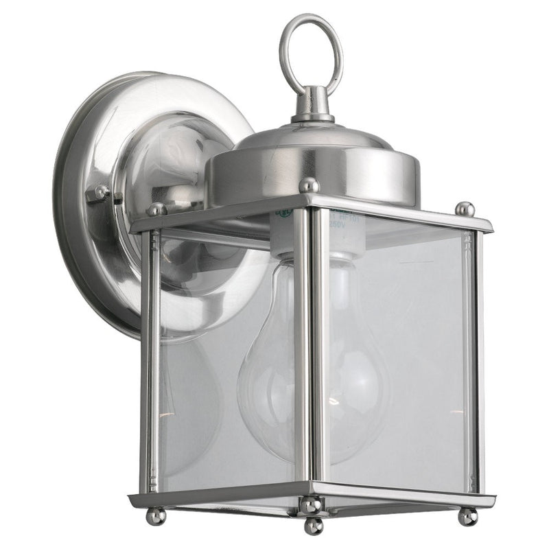 Generation Lighting. - 8592-965 - One Light Outdoor Wall Lantern - New Castle - Antique Brushed Nickel