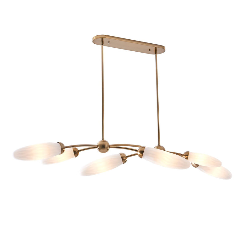 Six Light Island Pendant<br /><span style="color:#4AB0CE;">Entrega: 4-10 dias en USA</span><br /><span style="color:#4AB0CE;font-size:60%;">PREGUNTE POR ENTREGA EN PANAMA</span><br />Collection: Crest<br />Finish: Winter Brass