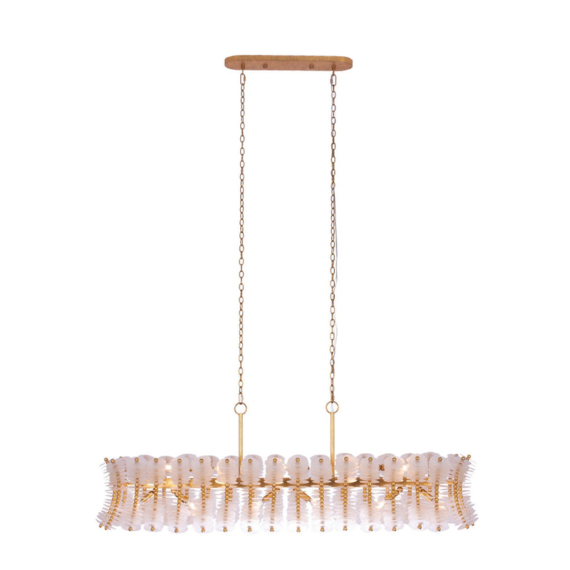 12 Light Island Pendant<br /><span style="color:#4AB0CE;">Entrega: 10-11 semanas en USA</span><br /><span style="color:#4AB0CE;font-size:60%;">PREGUNTE POR ENTREGA EN PANAMA</span><br />Collection: Gossamer<br />Finish: Oxidized Gold Leaf