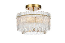 Elegant Lighting - 1780F12SG - Three Light Flush Mount - Emilia - Satin Gold
