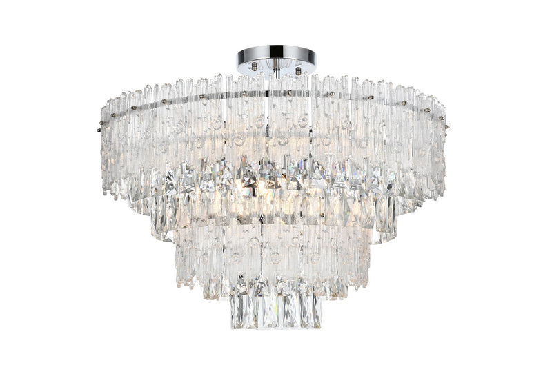 Elegant Lighting - 1780F25C - Eight Light Flush Mount - Emilia - Chrome