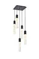 Elegant Lighting - 2088D16BK - Five Light Pendant - Aurora - Black
