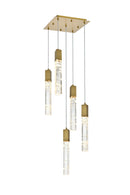 Elegant Lighting - 2088D16SG - Five Light Pendant - Aurora - Satin Gold