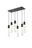 Elegant Lighting - 2088D32BK - Six Light Pendant - Aurora - Black