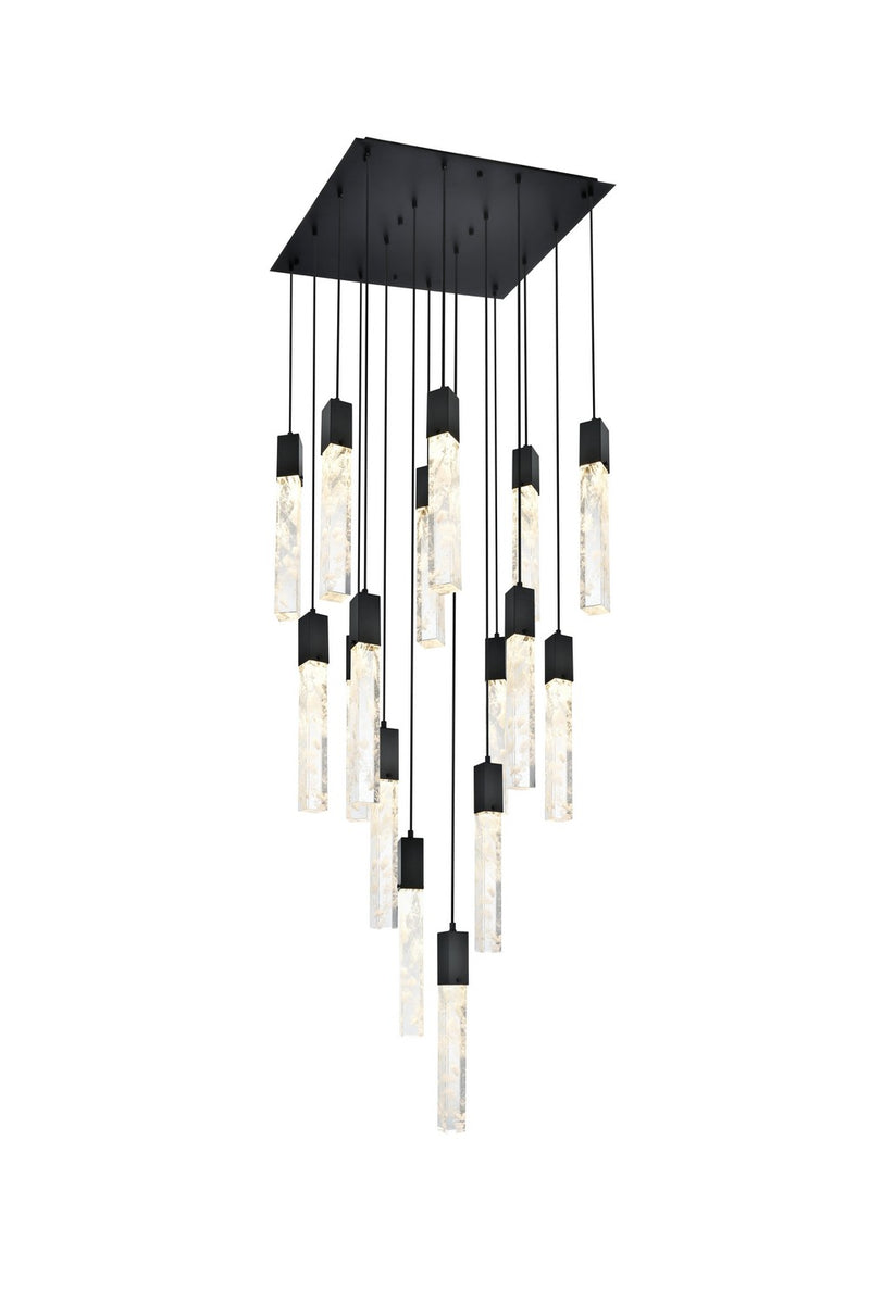 Elegant Lighting - 2088G30BK - 16 Light Pendant - Aurora - Black