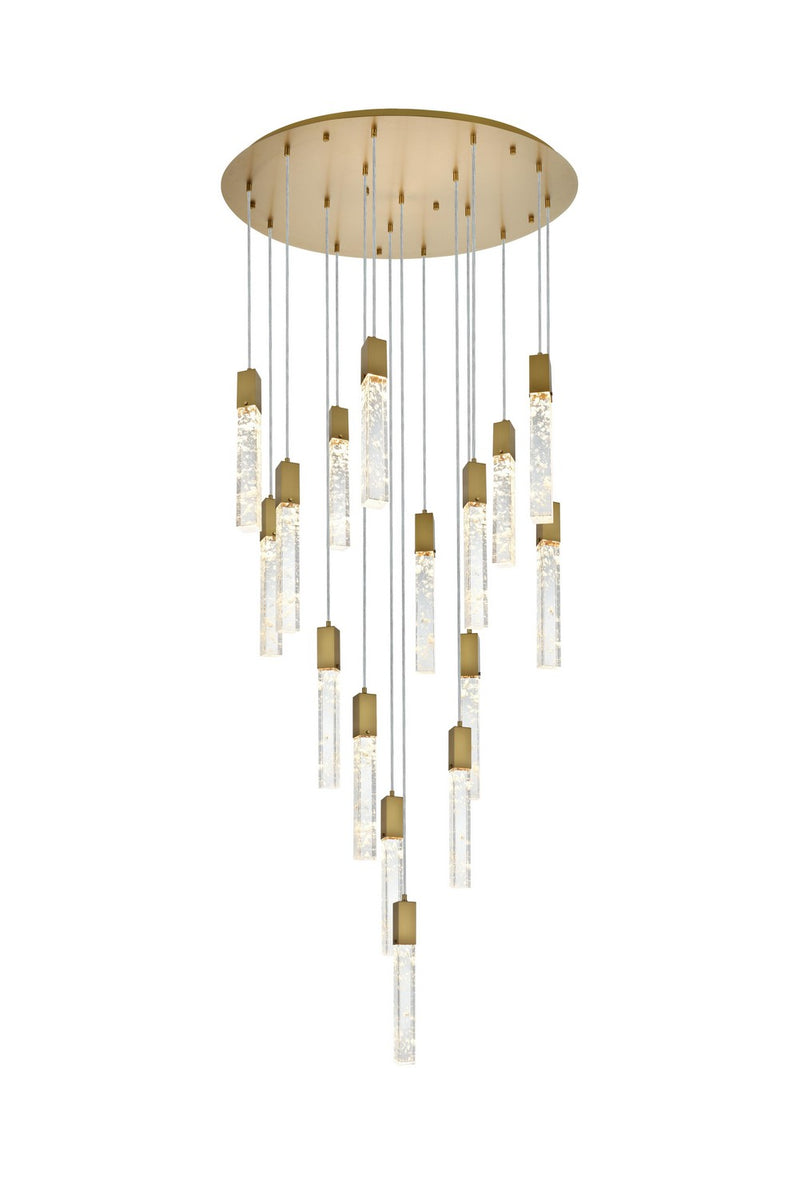Elegant Lighting - 2089G36SG - 16 Light Chandelier - Aurora - Satin Gold