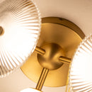 LED Flush Mount<br /><span style="color:#4AB0CE;">Entrega: 4-10 dias en USA</span><br /><span style="color:#4AB0CE;font-size:60%;">PREGUNTE POR ENTREGA EN PANAMA</span><br />Collection: Hera<br />Finish: Brushed Gold/Clear Ribbed Glass