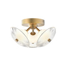 LED Flush Mount<br /><span style="color:#4AB0CE;">Entrega: 4-10 dias en USA</span><br /><span style="color:#4AB0CE;font-size:60%;">PREGUNTE POR ENTREGA EN PANAMA</span><br />Collection: Hera<br />Finish: Brushed Gold/Clear Ribbed Glass