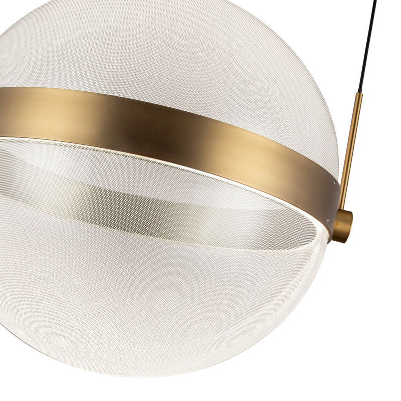 LED Pendant<br /><span style="color:#4AB0CE;">Entrega: 4-10 dias en USA</span><br /><span style="color:#4AB0CE;font-size:60%;">PREGUNTE POR ENTREGA EN PANAMA</span><br />Collection: Pisces<br />Finish: Brushed Gold/Light Guide