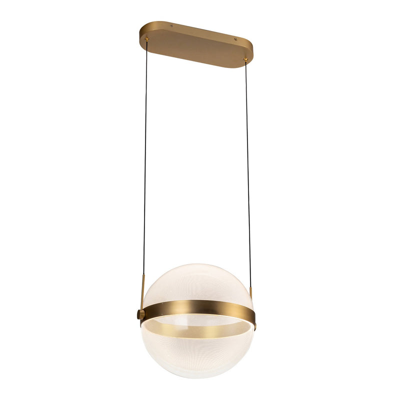 LED Pendant<br /><span style="color:#4AB0CE;">Entrega: 4-10 dias en USA</span><br /><span style="color:#4AB0CE;font-size:60%;">PREGUNTE POR ENTREGA EN PANAMA</span><br />Collection: Pisces<br />Finish: Brushed Gold/Light Guide