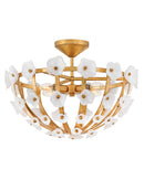 Fredrick Ramond - FR41633DA - LED Semi-Flush Mount - Azalea - Distressed Brass