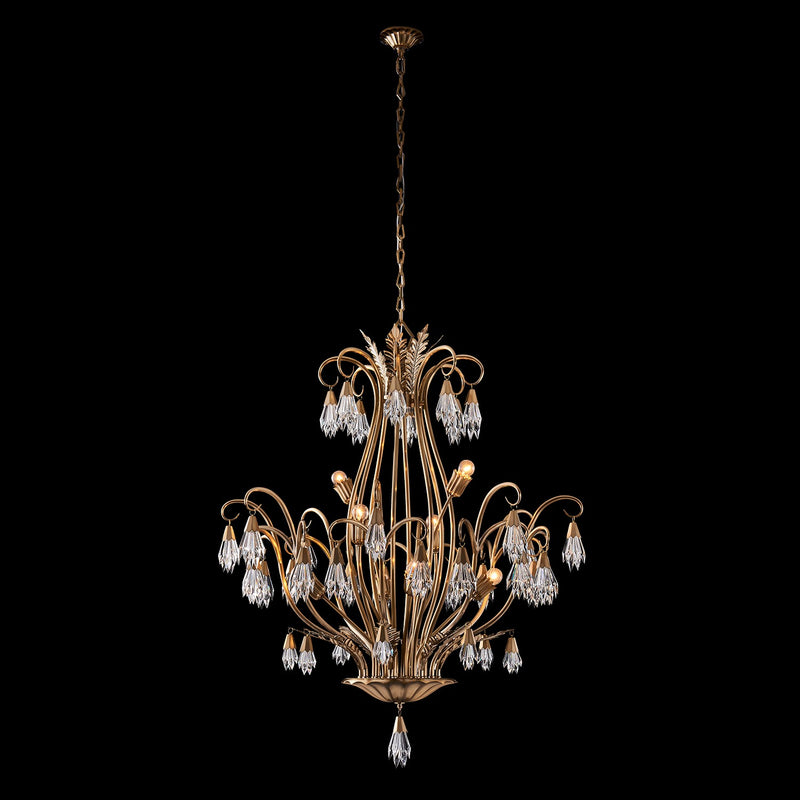 Allegri - 040377-044-FR001 - Eight Light Chandelier - Tulipani - Winter Brass