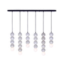 Kalco - 522066MB - Six Light Island Pendant - Pearls - Matte Black