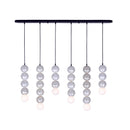 Kalco - 522066MB - Six Light Island Pendant - Pearls - Matte Black